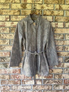 Brandon Thomas 100% Leather Coat Women’s Size Medium Snakeskin Excellent!
